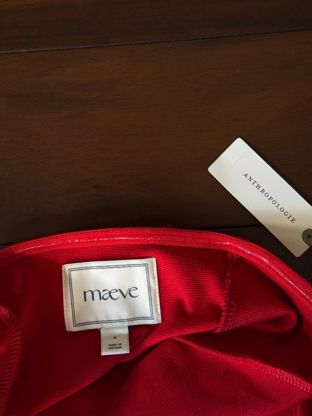 MAEVE ANTHROPOLOGIE EMBELLISHED BOW RED HALTER TOP - MEDIUM - Picture 15 of 17